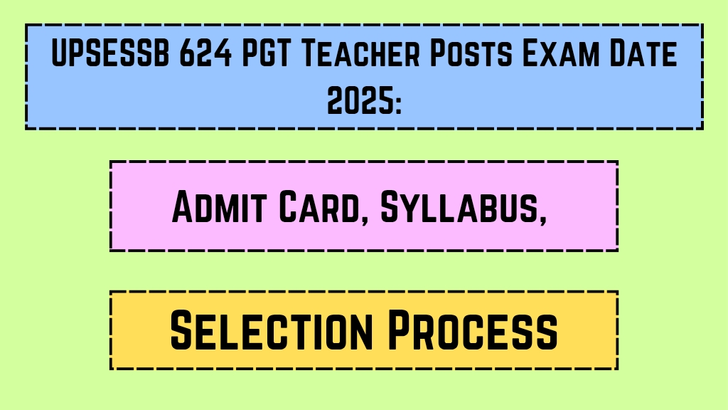UPSESSB 624 PGT Teacher Posts Exam Date 2025
